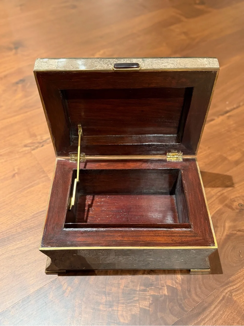 Maitland Smith Decorative Brass-Trim Jewelry Box